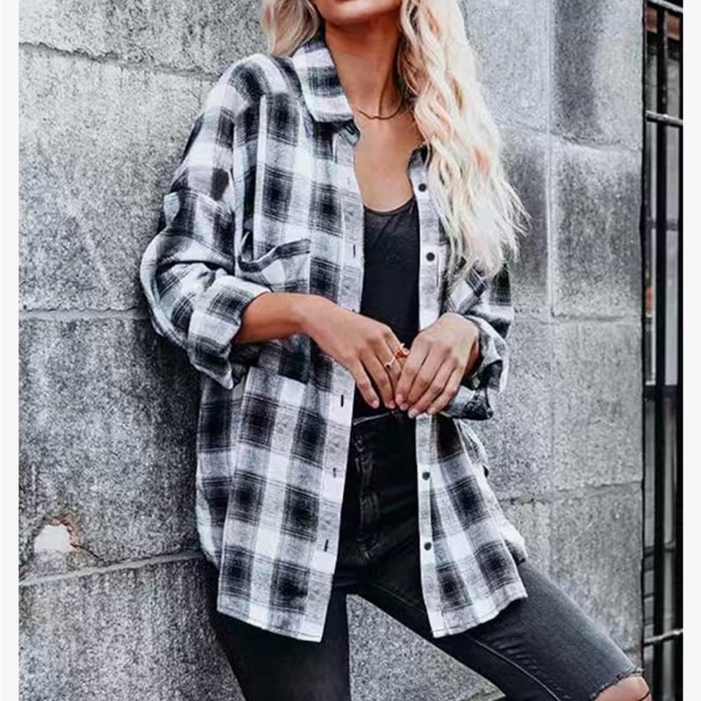 Plaid Button-Up Shirt